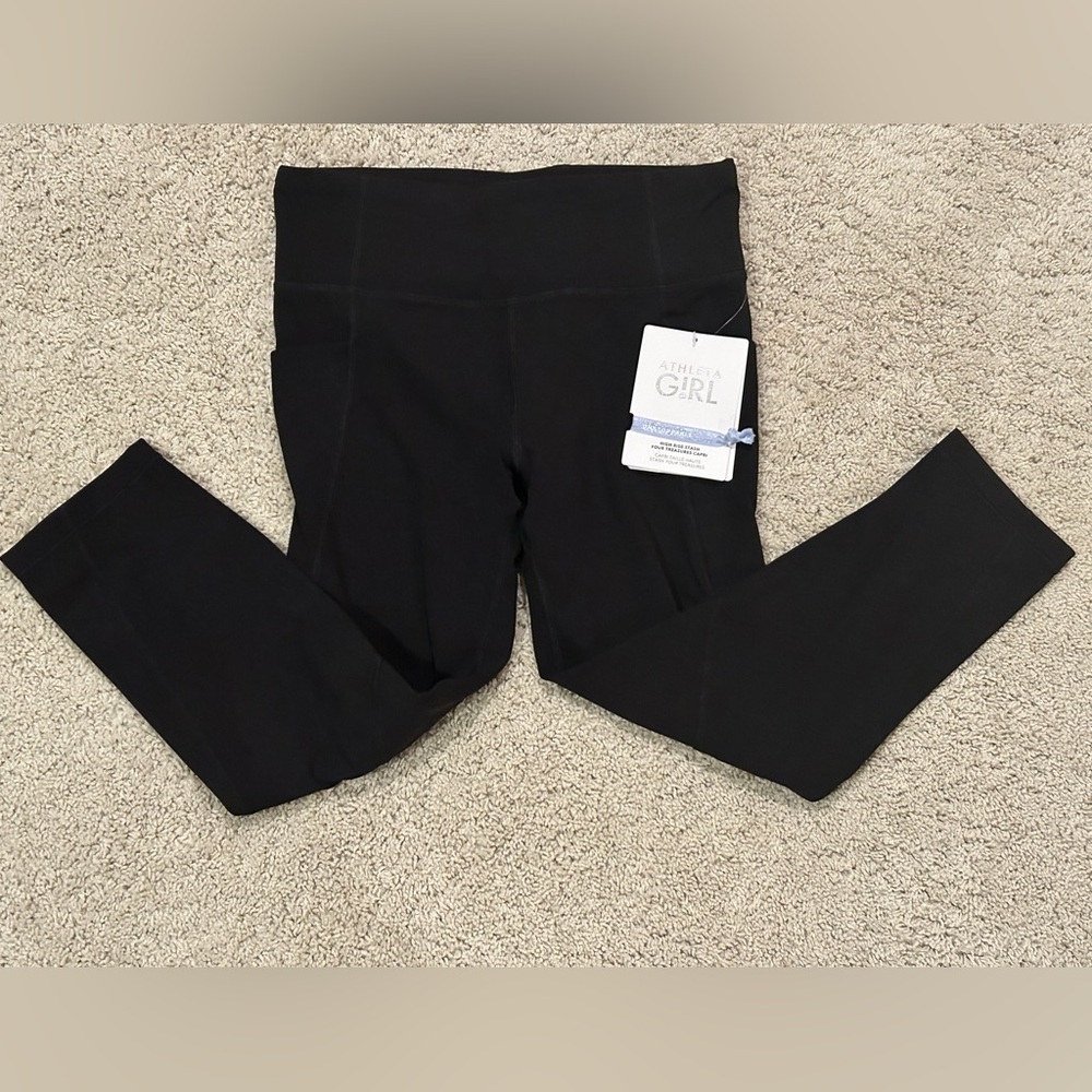 NWT Athleta Girl Stash Your Treasures Black Capri Leggings